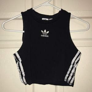 black adidas crop top